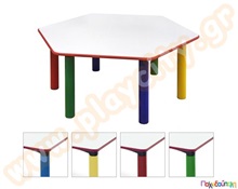 Παιδικό Τραπεζάκι Εξάγωνο άσπρο  Πλαστικά Παιδικά Τραπεζάκια