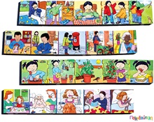 Σετ 4 Ξύλινα Παζλ Καθημερινές δραστηριότητες Νο.1  Ξύλινα Εκπαιδευτικά Παζλς