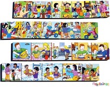 Σετ 4 Ξύλινα Παζλ Καθημερινές δραστηριότητες Νο.2  Ξύλινα Εκπαιδευτικά Παζλς