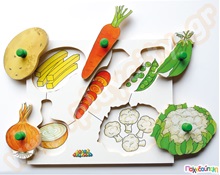 Ξύλινα Ενσφηνώματα 2 Επιπέδων Λαχανικά Α  Ξύλινα Παιδικά Ενσφηνώματα Επιπέδων