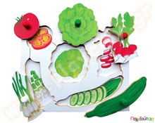 Ξύλινα Ενσφηνώματα 2 Επιπέδων Λαχανικά Γ  Ξύλινα Παιδικά Ενσφηνώματα Επιπέδων