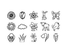 Στάμπες ανοιξιάτικες  Στάμπες και Σφραγίδες Χειροτεχνίας