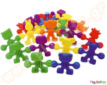 Ελαστικά ζωάκια σύνδεσης 72 τεμαχίων  Πλαστικά Παιχνίδια Κατασκευών με Σφηνοτουβλάκια