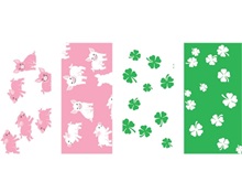 Χαρτόνι Γουρουνάκια και Τριφύλλια 23x33 cm 200  Χαρτόνια Σετ assorted