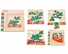 Ξύλινο Παζλ 5 Επιπέδων Η φράουλα  Ξύλινα Εκπαιδευτικά Παζλς Επιπέδων