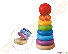 Παιχνίδι Ταξινόμησης Πυραμίδα κρίκων Plan Toys  Εκπαιδευτικά Παιχνίδια Ταξινόμησης