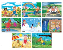 Σετ 8 Ξύλινα Παζλ Καιρικές Συνθήκες  Ξύλινα Εκπαιδευτικά Παζλς