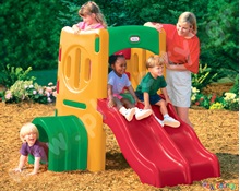 Πλαστική τσουλήθρα Διπλή με Αναρριχητή και Τούνελ Little Tikes  Συστήματα Αναρρίχησης με Τσουλήθρα