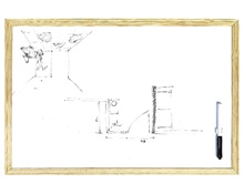 Πίνακας μαρκαδόρου με κορνίζα ξύλου (60x90) εκ.  Πίνακες Μαρκαδόρου