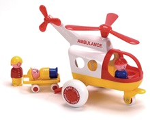 Ελικόπτερο διάσωσης 26 cm με φορείο και 3 φιγούρες  Άθραυστα Παιδικά Οχήματα