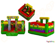 Φουσκωτό Παιχνίδι Ο κήπος των ζώων (πράσινο-κόκκινο) (με 1 blower)  Φουσκωτά Παιχνίδια σε Προσφορά