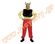 Στολή Ανδρική Γαλάτης (Κόκκινος) Αστεριξ  Στολές Αποκριάς - Χριστουγέννων - Εορτών