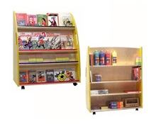 Βιβλιοθήκη 2 όψεων με ρόδες  Βιβλιοθήκες - Ντουλάπες