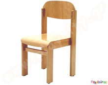 Καρεκλάκι ανατομικό και στοιβαζόμενο φυσικό χρώμα  Ξύλινα Παιδικά Καρεκλάκια