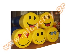 Σκαμπό Πουφ Φατσούλες με κέντημα 25χ15 cm  Μαλακές Γωνιές Νηπιαγωγείων