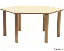 Ξύλινο Παιδικό Τραπέζι εξάγωνο φυσικό χρώμα  Ξύλινα Παιδικά Τραπεζάκια