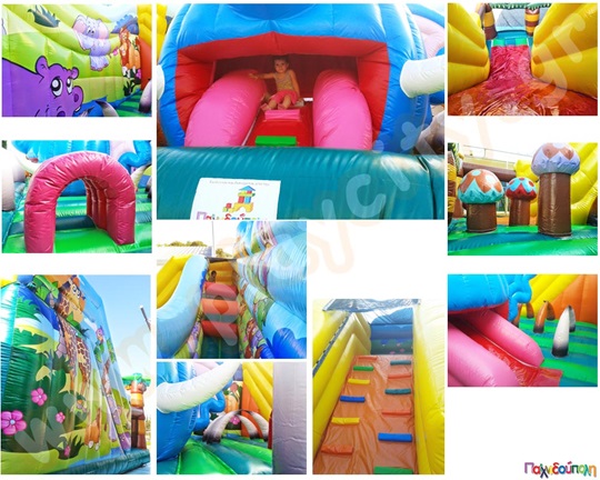 Φουσκωτό Παιχνίδι Μαδαγασκάρη (με 3 blowers)