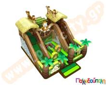 Φουσκωτό Παιχνίδι Κρεμαστή Γέφυρα στο Δάσος (με 2 blowers)  Φουσκωτά Τσουλήθρες