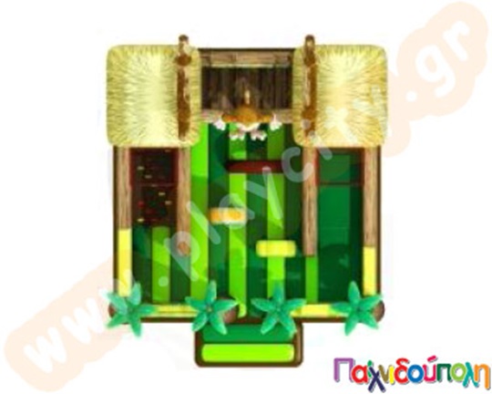 Φουσκωτό Παιχνίδι Κρεμαστή Γέφυρα στο Δάσος (με 2 blowers)