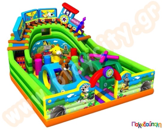 Φουσκωτό Παιχνίδι Χαρούμενο Τρενάκι (με 6 blowers)