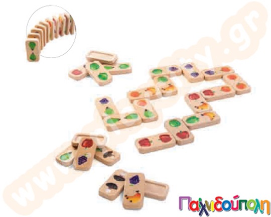 Εκπαιδευτικό Παιχνίδι Ντόμινο Φρούτων και Λαχανικών Plan Toys