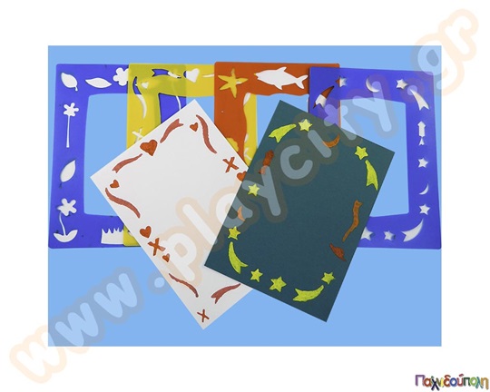 Στένσιλ A4 21χ29 cm, μπορντούρες 4 τεμάχια