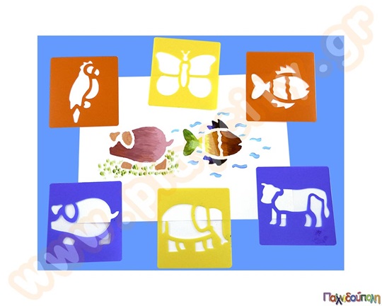 Στένσιλ ζώων 6 τεμάχια