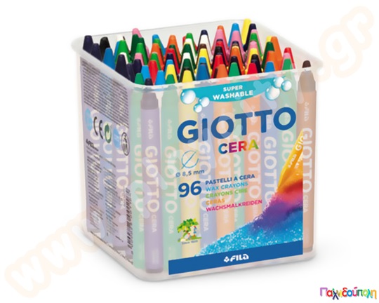Κηρομπογιές GIOTTO CERA 96 τμχ. σε πλαστική θήκη