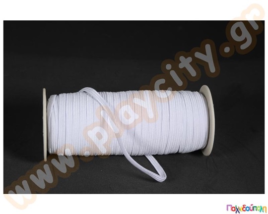 Κορδόνι ελαστικό πλακέ άσπρο