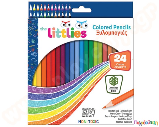 Ξυλομπογιές λεπτές the littlies 24 τμχ.