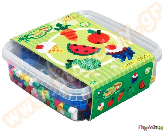 Πλήρες σετ κατασκευών με 600 χάντρες διαμ. 10 χιλ. σε πλαστικό κουτί HAMA