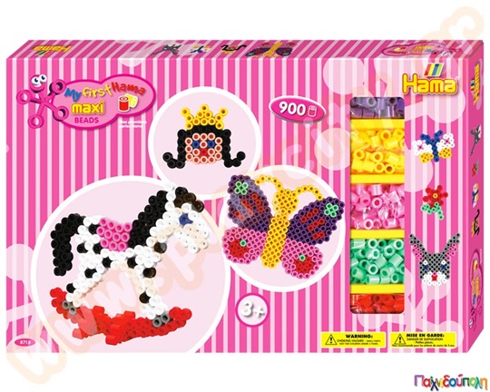 Πλήρες σετ κατασκευών για κορίτσια με 900 χάντρες διαμ. 10 χιλ. σε κουτί HAMA