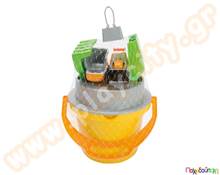 Σετ Κουβαδάκι με 3 εργαλεία και 2 fun cars  Παιχνίδια Άμμου - Παραλίας