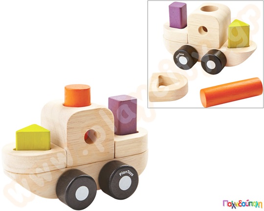 Βαρκούλα με Γεωμετρικά Σχήματα Plan Toys