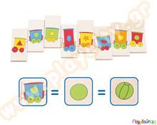 Παζλ αντιστοίχισης, το τρένο  Ξύλινα Εκπαιδευτικά Παζλς