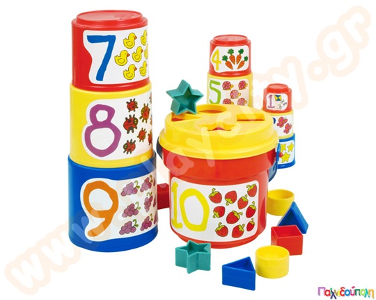 Κούπες στοίβαξης και παζλ σχημάτων