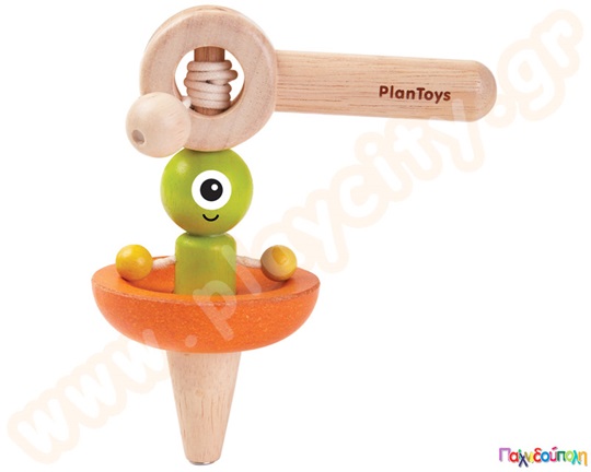 Ξύλινη Σβούρα Διαστημόπλοιο Plan Toys