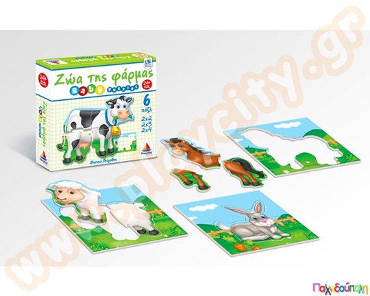 Εκπαιδευτικό Παιχνίδι Zώα Φάρμας (περιλαμβάνει 6 παζλ) Δεσύλλας