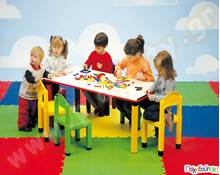 Παιδικό Τραπεζάκι Παραλληλόγραμμο άσπρο  Πλαστικά Παιδικά Τραπεζάκια