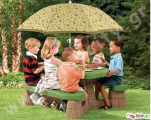 Τραπέζι Eξοχής με Oμπρέλα σε γήινα χρώματα Step2  Σετ Παιδικά Τραπεζάκια - Καρεκλάκια