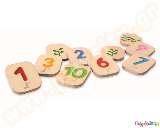 Αριθμοί 1-10 με μέθοδο Μπράιγ Plan Toys