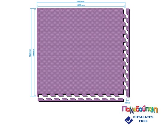 Δάπεδο ασφαλείας EVA μαύρο - μωβ εσωτερικού χώρου - Tatami