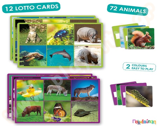 Εκπαιδευτικό παιχνίδι Λόττο 72 ζώα