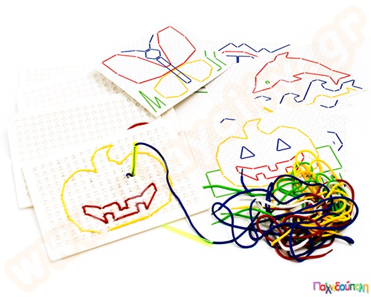 Κατασκευές με Κορδόνια (Σετ 4 βάσεις / 4 Ραβδάκια)