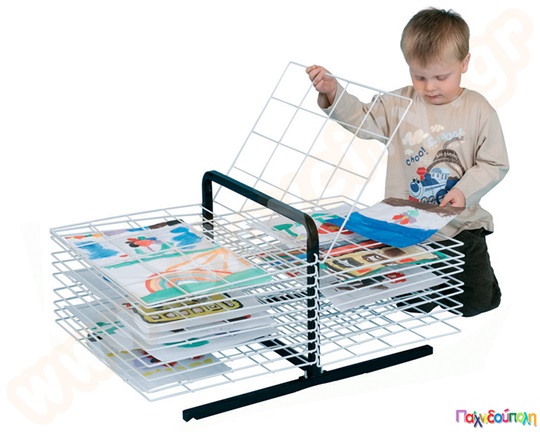 Επιτραπέζιο μεταλλικό ράφι για στέγνωμα ζωγραφιών 20 θέσεων