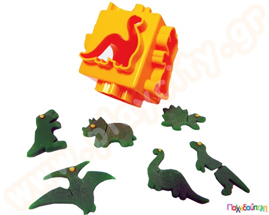 Κύβος κοπής πλαστελίνης δεινόσαυροι