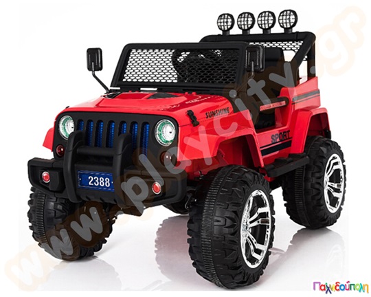 Μηχανοκίνητο Jeep 12V κόκκινο με μπαταρία