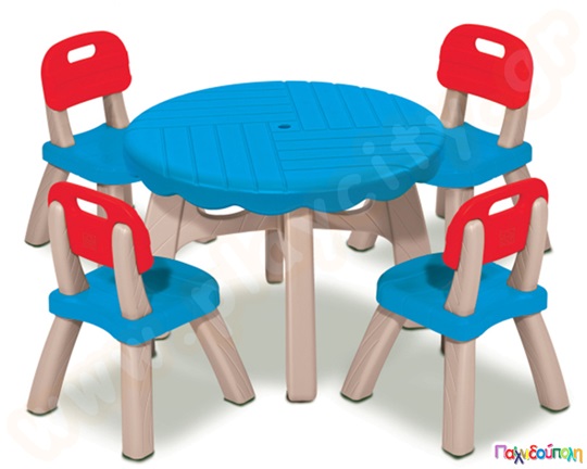 Σετ τραπέζι, 4 καρέκλες και ομπρέλα Grow n Up