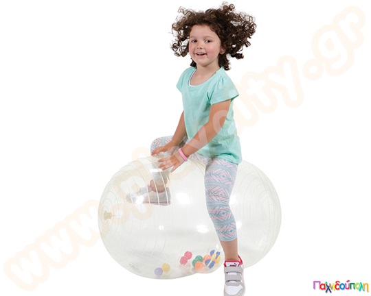 Μπάλα φυσικοθεραπείας διάφανη φυστίκι με μπαλάκια μήκος 90χΦ55 εκ.