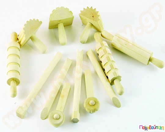 Σετ ξύλινων εργαλείων πλαστελίνης